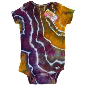 Gerber Baby Tie Dye Onesie 12 Month Handmade Snap Crotch Purple Gray Cotton
